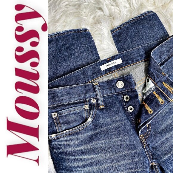 MOUSSY ISKO VINTAGE Busted Knee Buttonfly Mid-Rise Skinny Leg Jeans, Size 25 - Picture 8 of 12